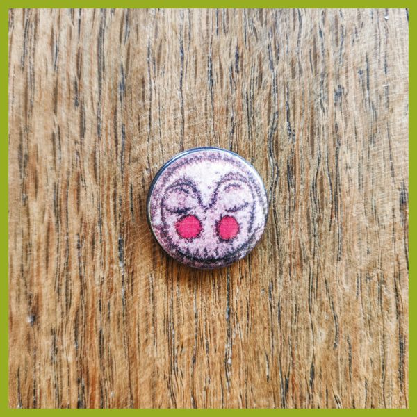 Anstecker / Magnet - Radierung - Kugelmensch-Umarmung